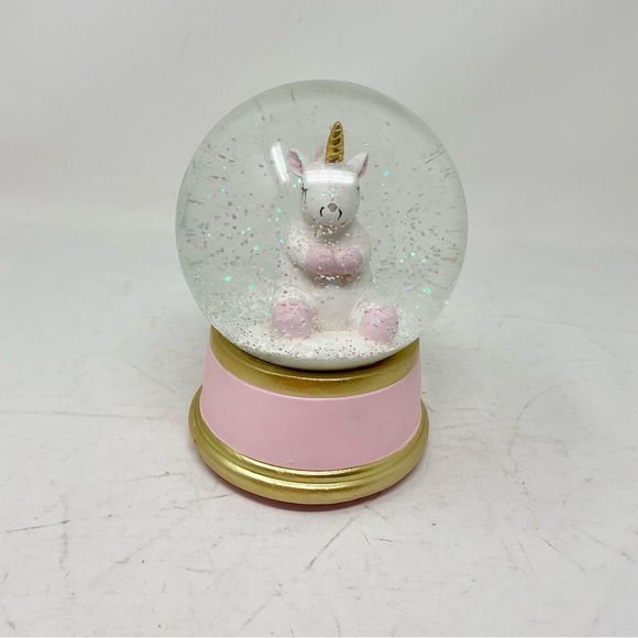 Pink and Gold Unicorn Snow Globe - Picture 1 of 4